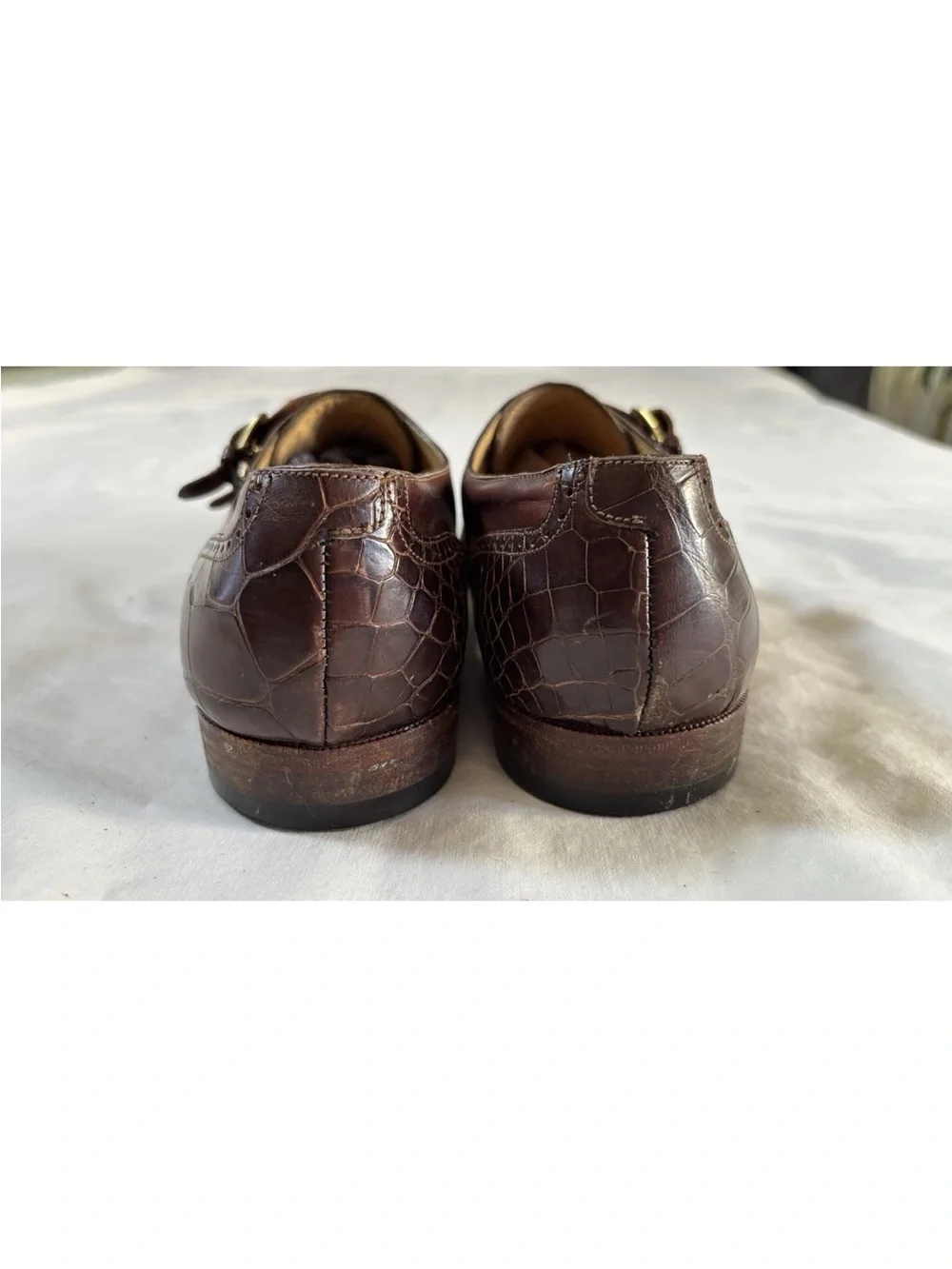 Caporicci Men’s 10 Genuine Alligator Leather Double Monk Strap Shoes Italy